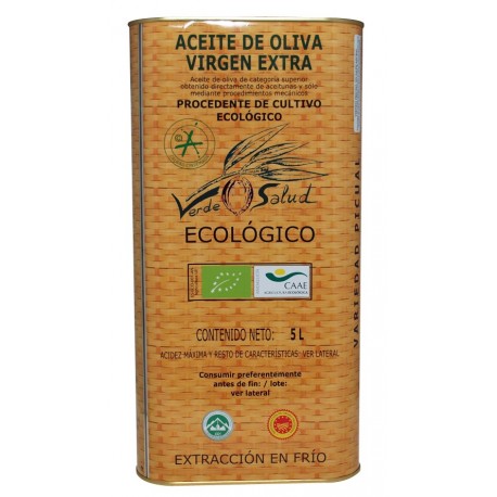 Aceite de Oliva Virgen Extra Ecologico El Trujal de Sierra Magina 3 Latas de 5 Litros
